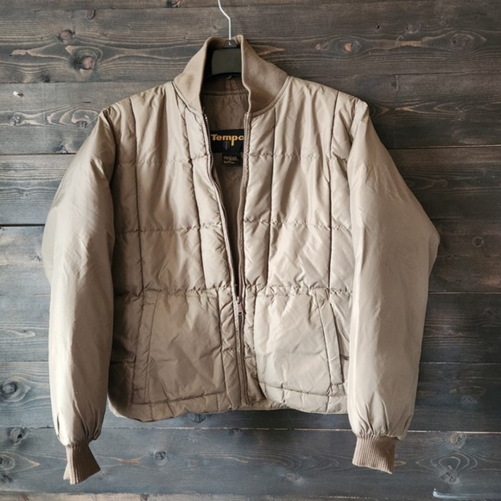 Vintage Tempco Western Beige‎ Down Insulated Puffer Jacket Men's Size L Gorpcore